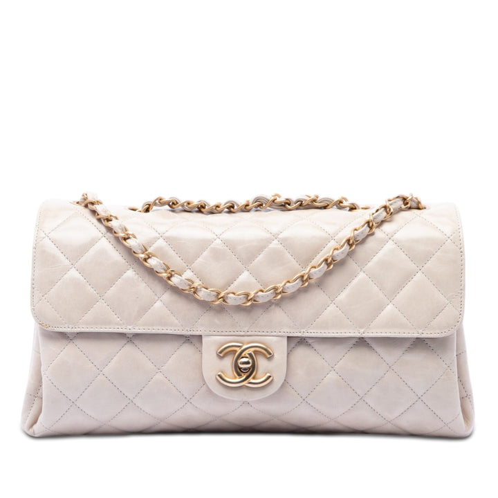 Chanel Jumbo CC Matelassé Cuir de veau Straight à rabat