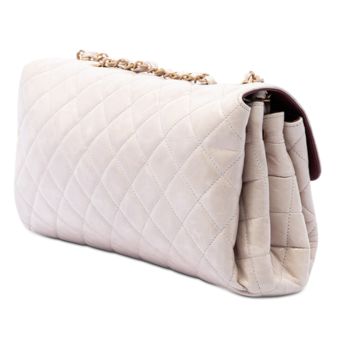 Chanel Jumbo CC Matelassé Cuir de veau Straight à rabat