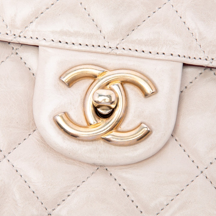 Chanel Jumbo CC Matelassé Cuir de veau Straight à rabat