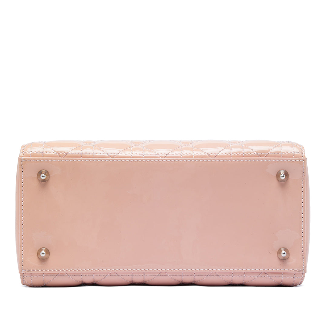 Dior Medium Cuir verni Cannage Lady Dior