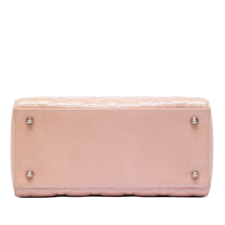 Dior Medium Cuir verni Cannage Lady Dior