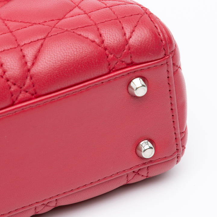 Mini Lambskin Cannage Lady Dior Red - Gaby Paris