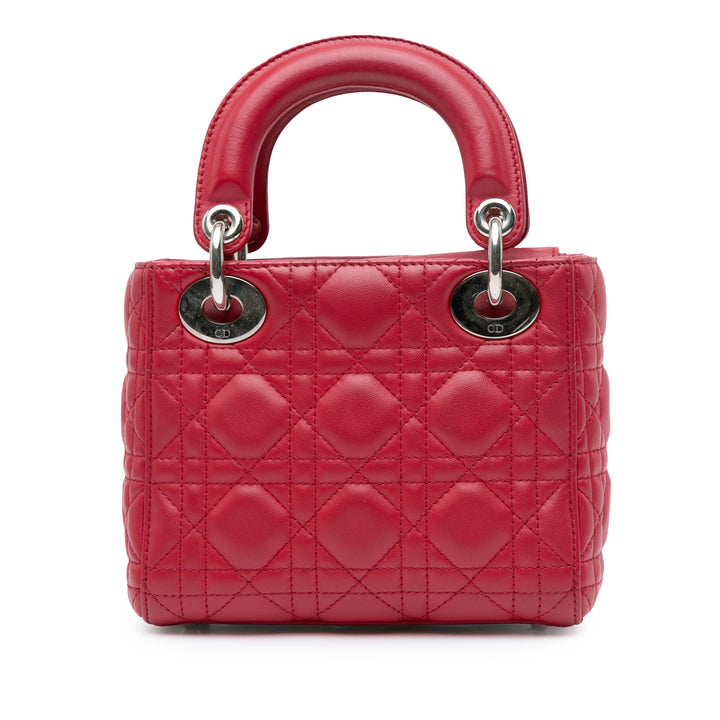 Mini Lambskin Cannage Lady Dior Red - Gaby Paris