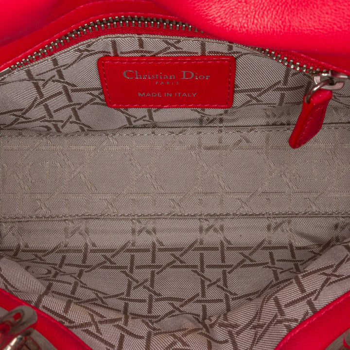 Mini Lambskin Cannage Lady Dior Red - Gaby Paris