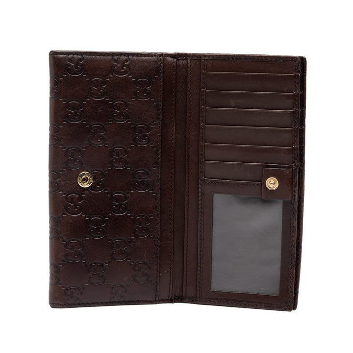 Gucci Guccissima Deux volets Double Portefeuille long Marron – vue 10 – GABY PARIS