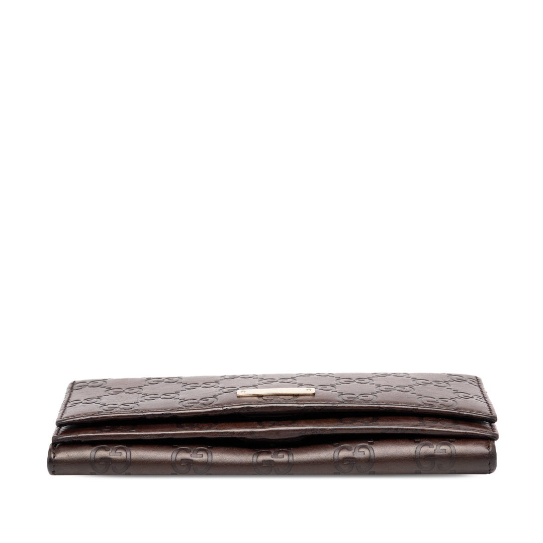 Gucci Guccissima Deux volets Double Portefeuille long Marron – vue 3 – GABY PARIS