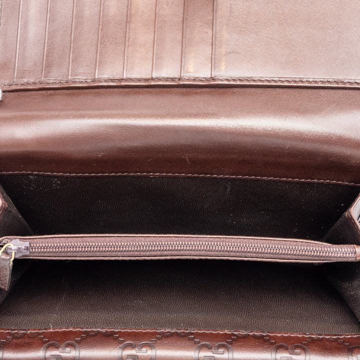 Gucci Guccissima Deux volets Double Portefeuille long Marron – vue 4 – GABY PARIS