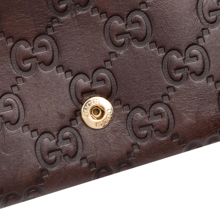 Gucci Guccissima Deux volets Double Portefeuille long Marron – vue 7 – GABY PARIS