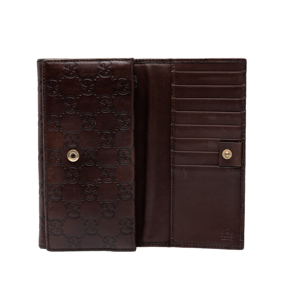 Gucci Guccissima Deux volets Double Portefeuille long Marron – vue 9 – GABY PARIS