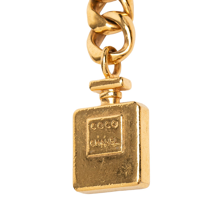 plaqué Perfume Bottle Chaîne belt Doré
