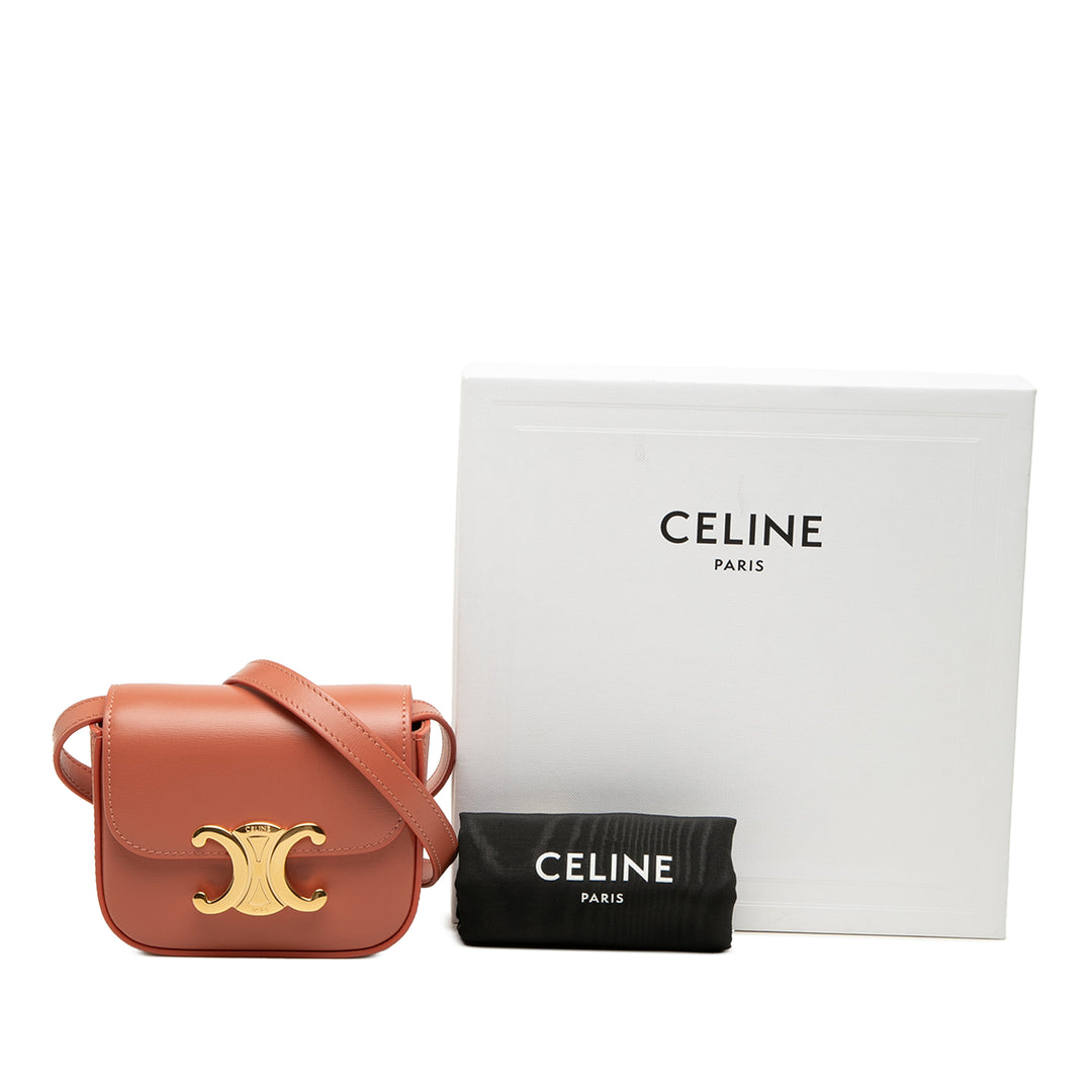 brillant Triomphe Sac Mini Cuir de veau Marron