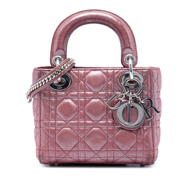 Dior Mini Iridescent Cuir d’agneau Cannage Lady Dior