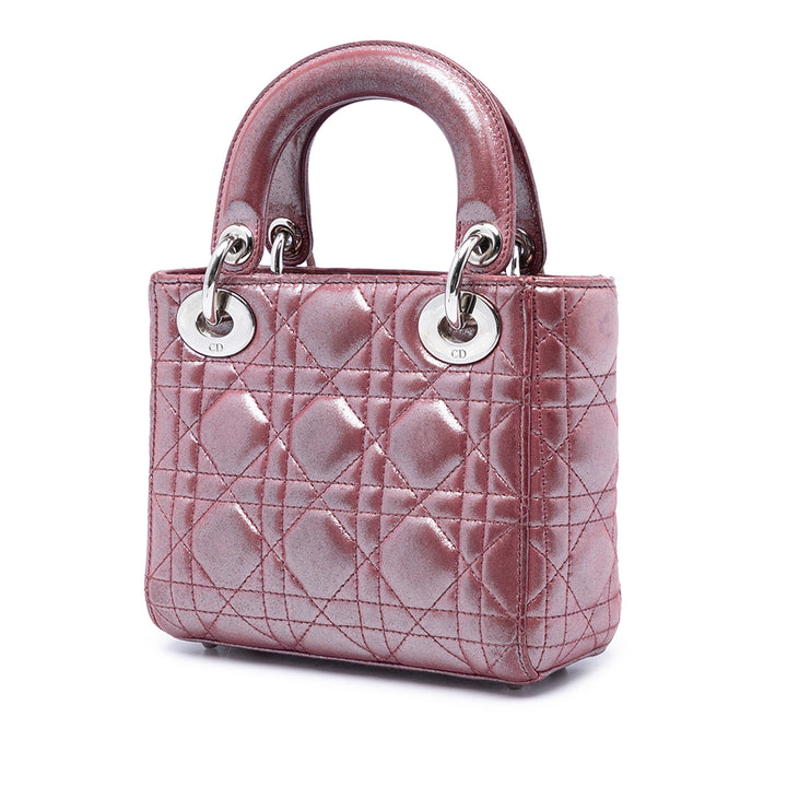 Dior Mini Iridescent Cuir d’agneau Cannage Lady Dior