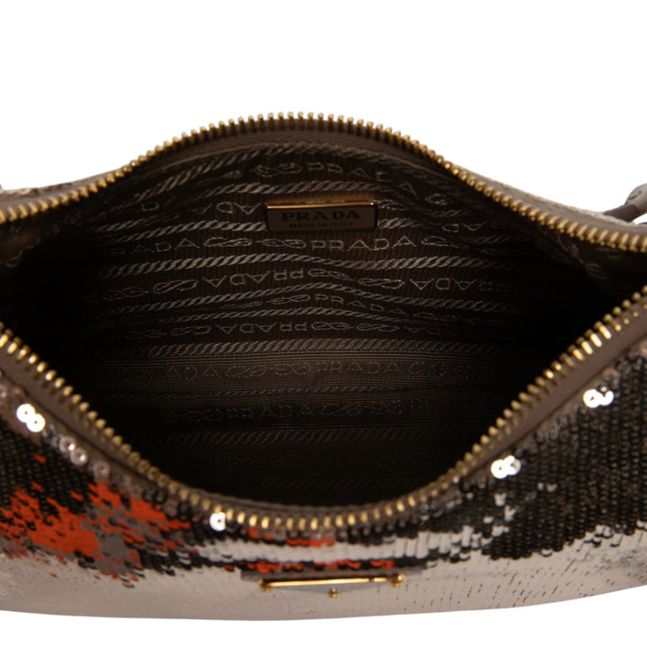 Prada Sequins Orné Re Re Edition 2005 Sac Doré – vue 4 – GABY PARIS
