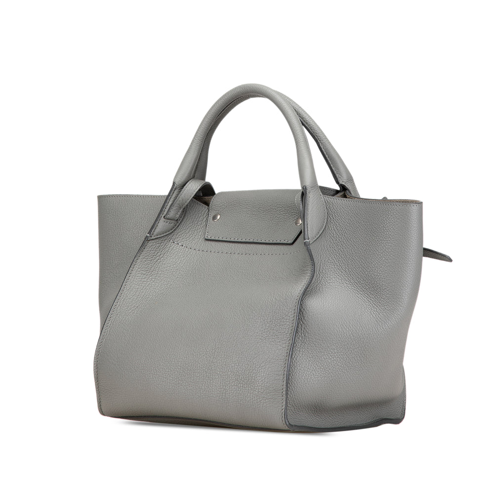 Small Leather Big Bag Gray - Gaby Paris