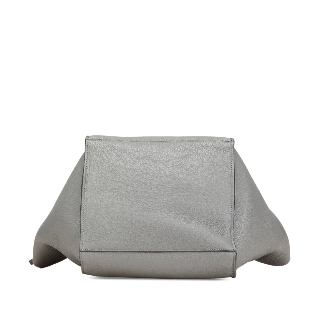 Small Leather Big Bag Gray - Gaby Paris