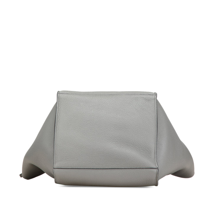 Small Leather Big Bag Gray - Gaby Paris