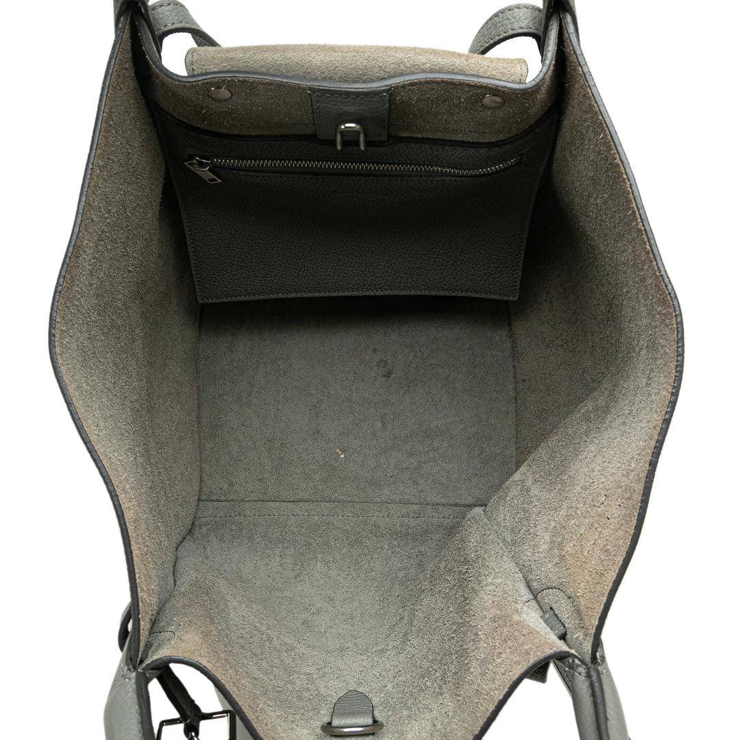 Small Leather Big Bag Gray - Gaby Paris