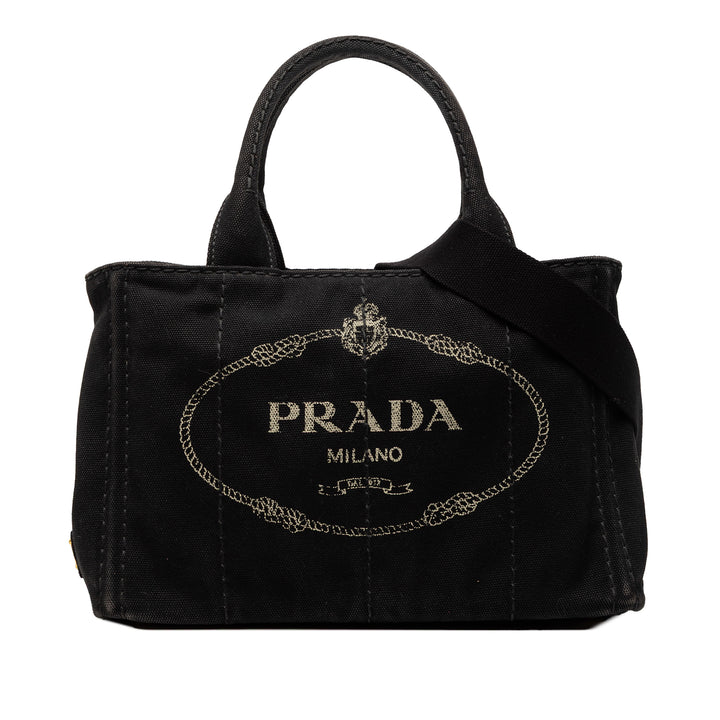 Prada Small Toile Canapa Logo Sac