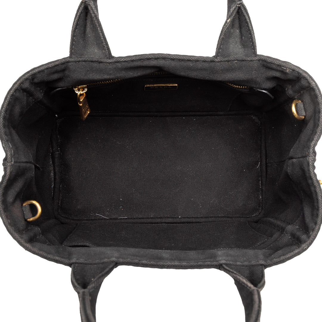 Prada Small Toile Canapa Logo Sac