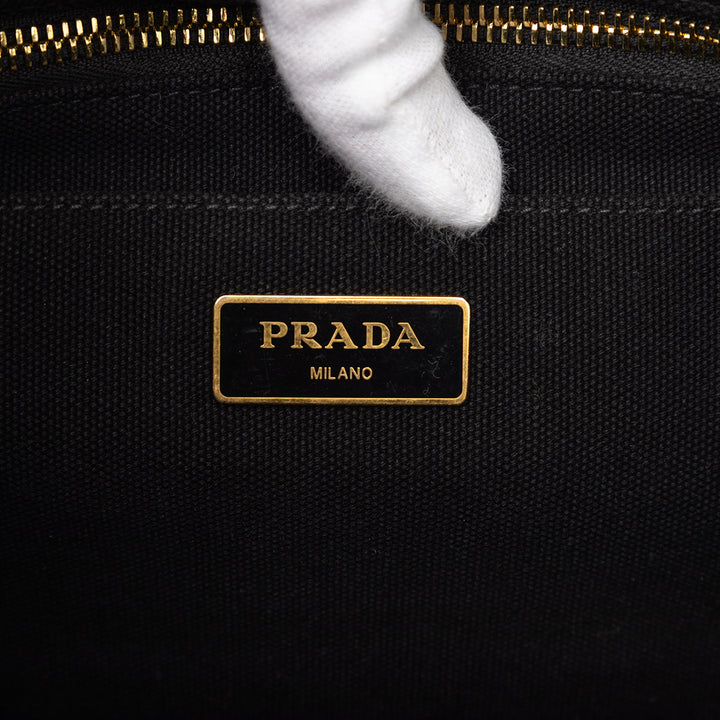 Prada Small Toile Canapa Logo Sac