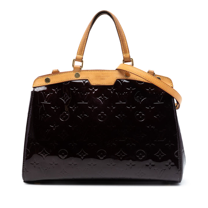 Louis Vuitton Brea MM Cuir verni Monogram Violet – vue principale – GABY PARIS