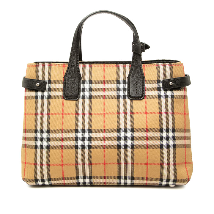 Burberry Sac à main House Check Banner Moyen Beige – vue principale – GABY PARIS