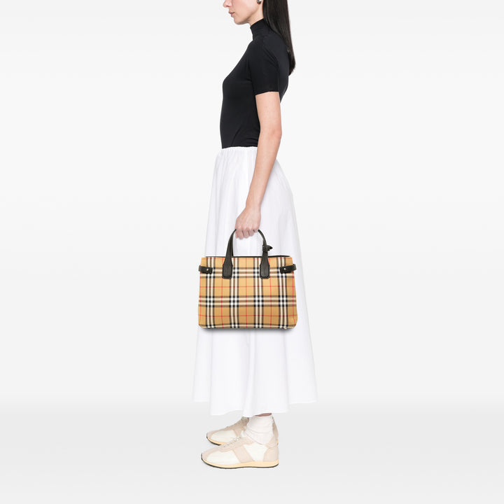 Burberry Sac à main House Check Banner Moyen Beige – vue 6 – GABY PARIS