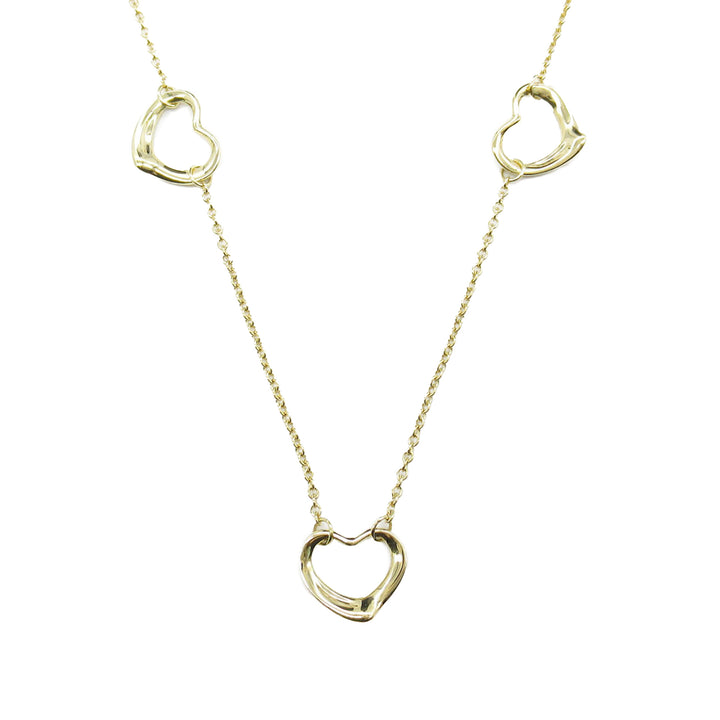 18K Yellow Gold Elsa Peretti Open Heart 3 Motifs Necklace Gold - Gaby Paris