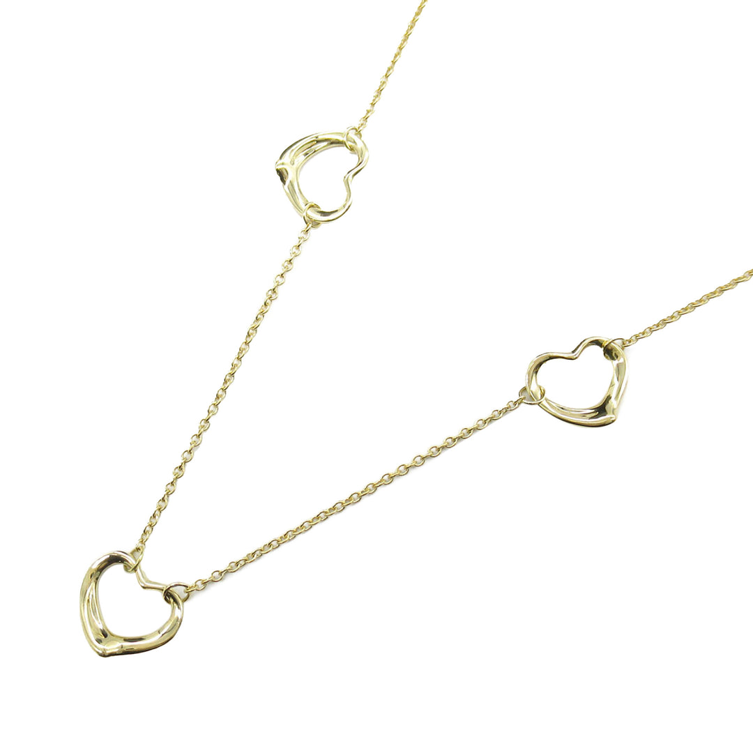 18K Yellow Gold Elsa Peretti Open Heart 3 Motifs Necklace Gold - Gaby Paris