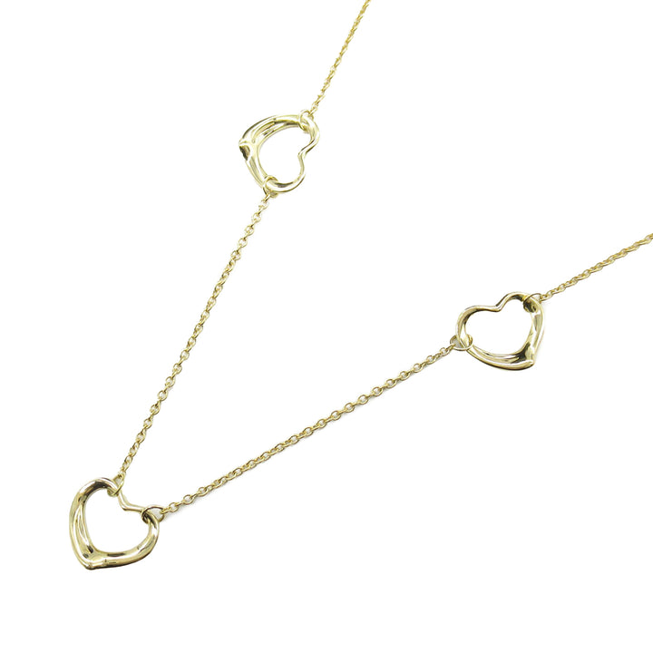 18K Yellow Gold Elsa Peretti Open Heart 3 Motifs Necklace Gold - Gaby Paris