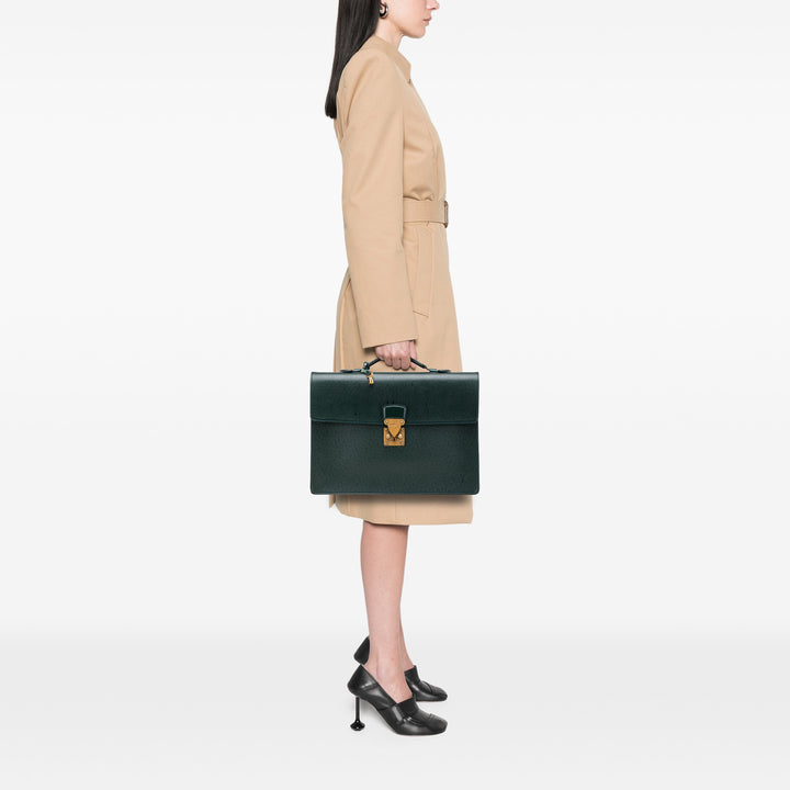 Taiga Serviette Kourad Briefcase Green - Gaby Paris