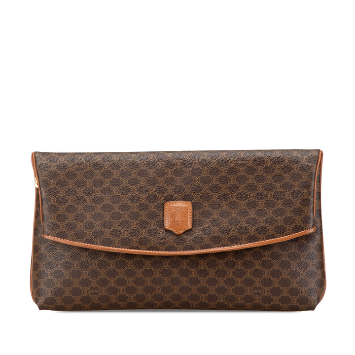 Macadam Coated Canvas Clutch Brown - Gaby Paris