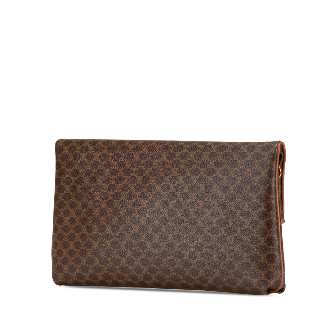 Macadam Coated Canvas Clutch Brown - Gaby Paris