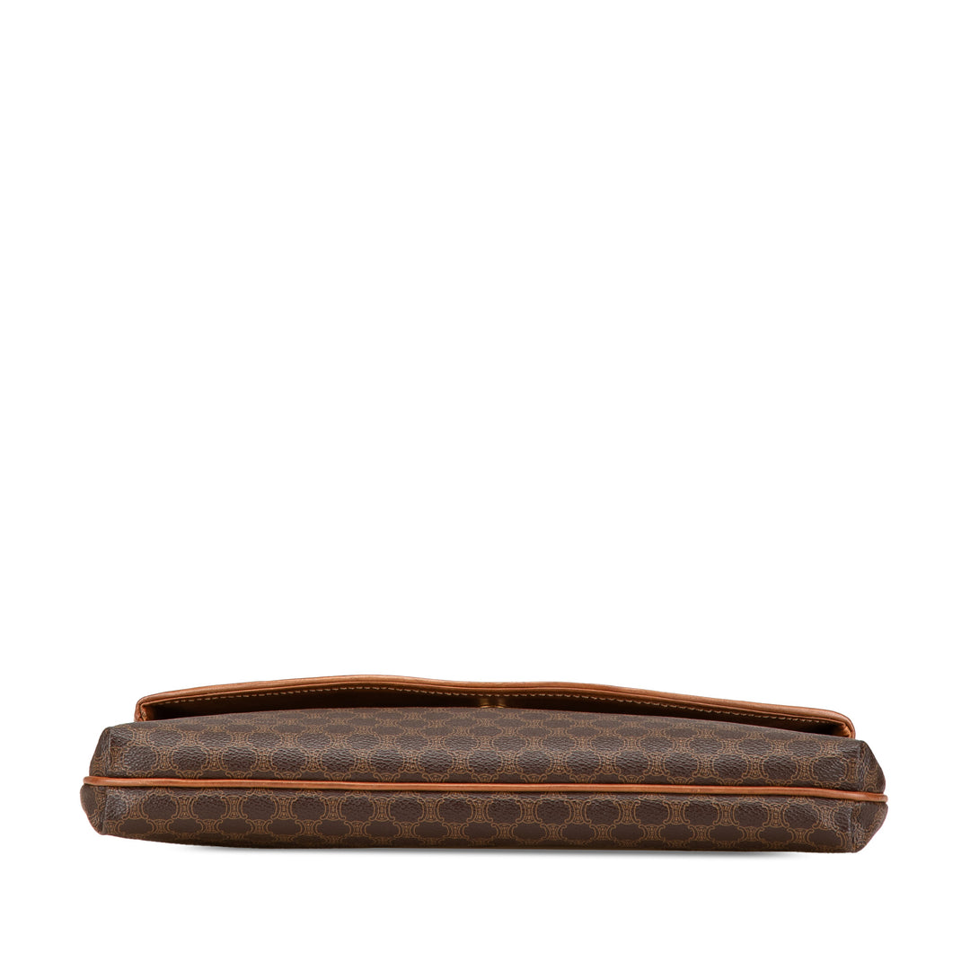 Macadam Coated Canvas Clutch Brown - Gaby Paris