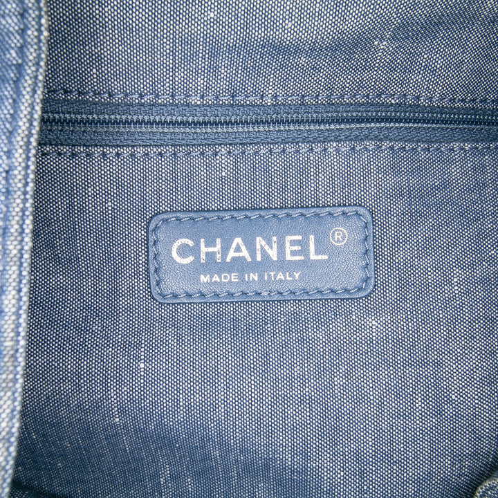 Quilted Denim Medallion Backpack Blue - Gaby Paris
