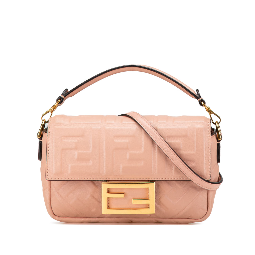 Mini Embossed Zucca Baguette Satchel Pink - Gaby Paris