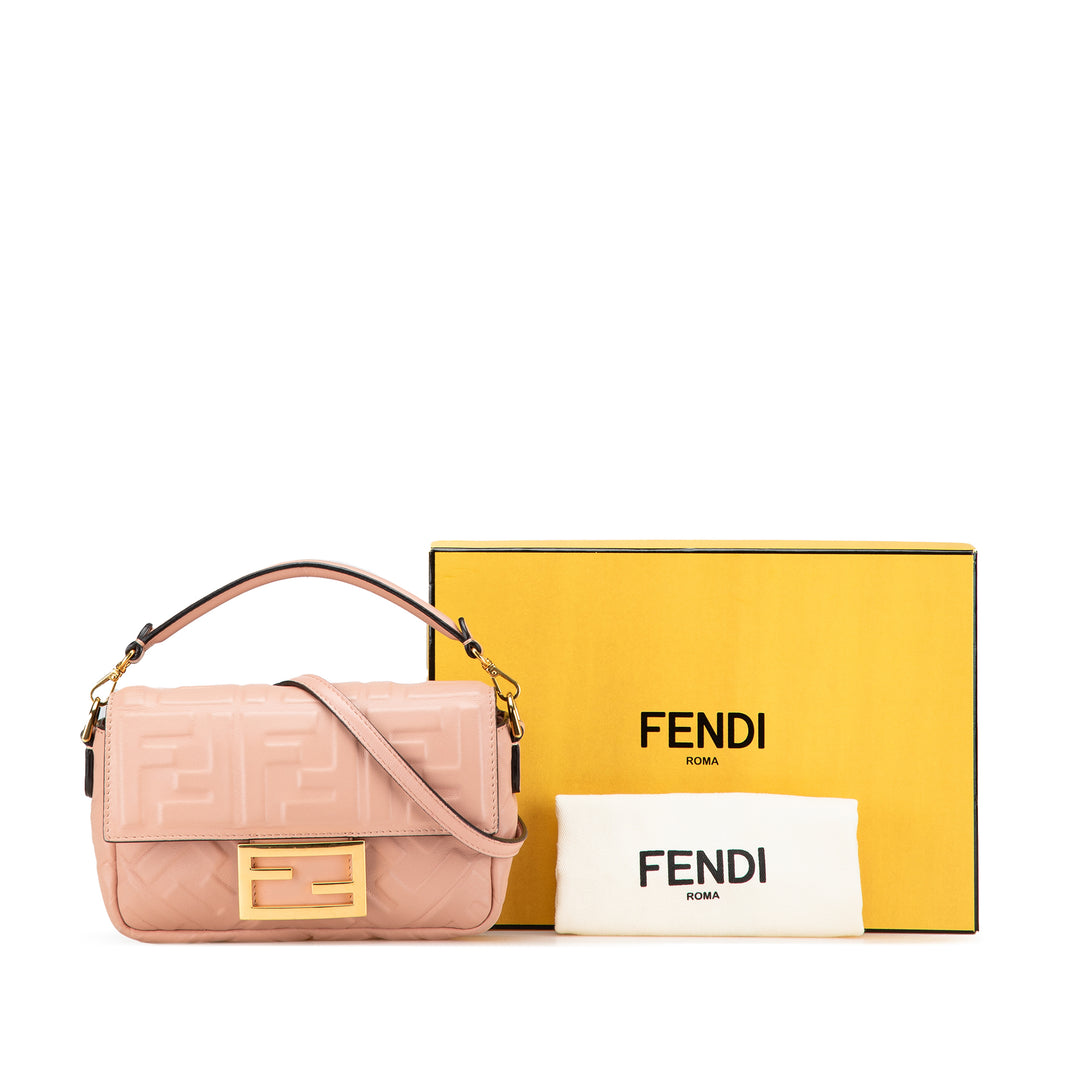 Mini Embossed Zucca Baguette Satchel Pink - Gaby Paris