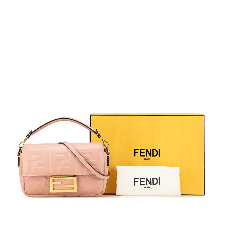 Mini Embossed Zucca Baguette Satchel Pink - Gaby Paris