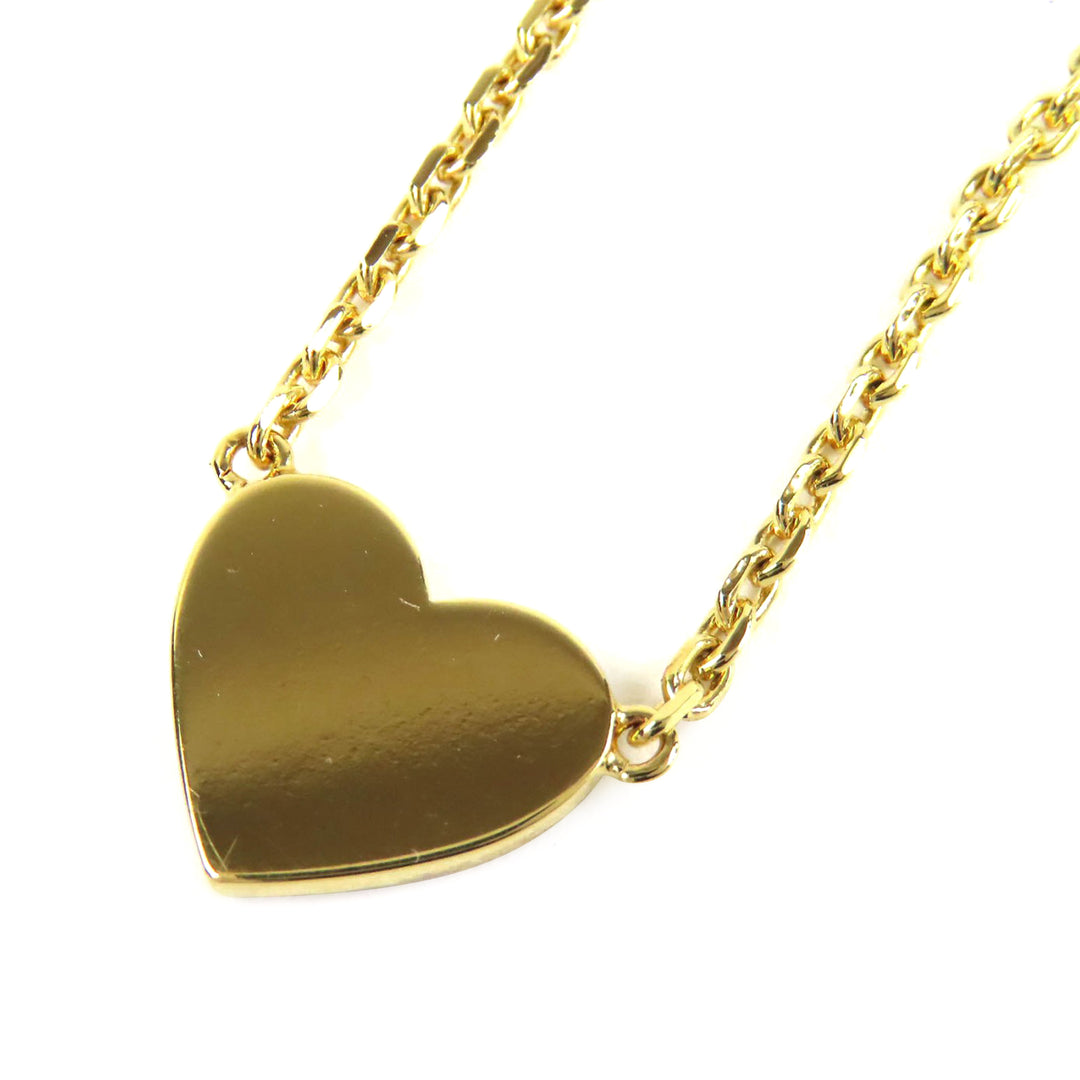 Dior plaqué et Strass CD Logo Heart Pendant Collier Doré – vue 3 – GABY PARIS