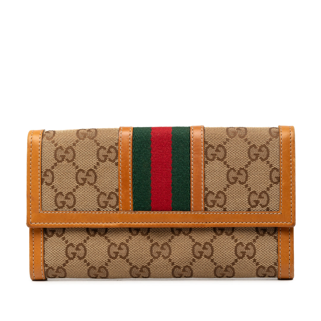 Gucci GG Toile Web Continental Portefeuille