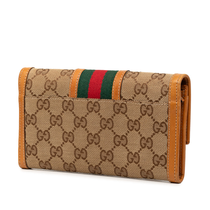 Gucci GG Toile Web Continental Portefeuille