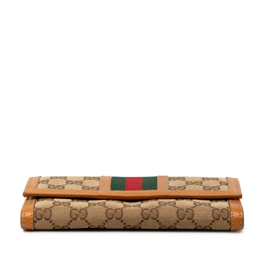 Gucci GG Toile Web Continental Portefeuille