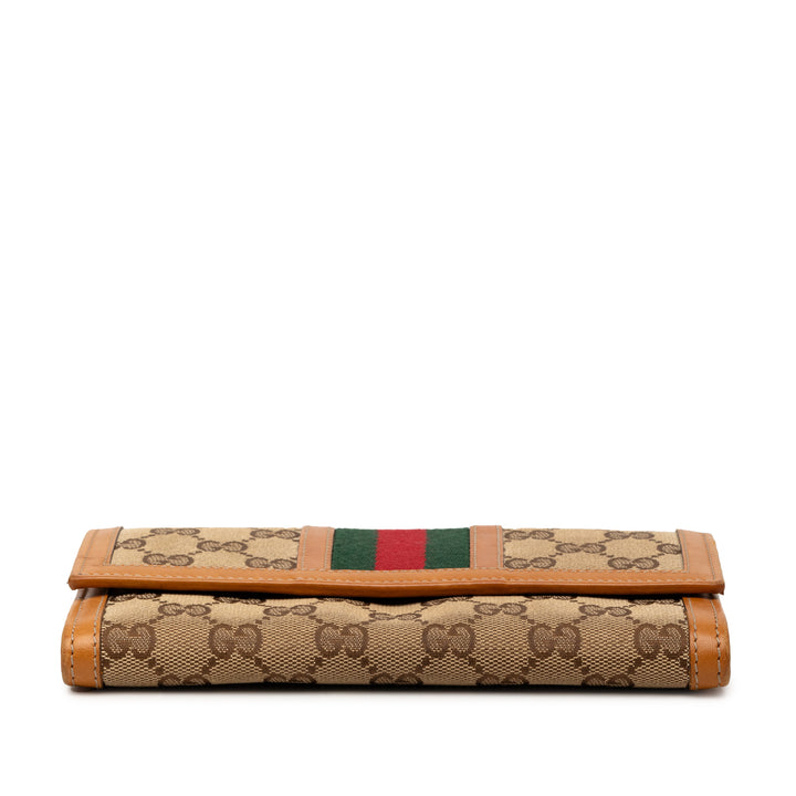 Gucci GG Toile Web Continental Portefeuille