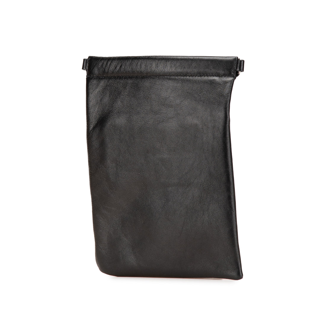 Saint Laurent Antiqued Sid Plat Sac Cuir d'agneau Noir – vue 2 – GABY PARIS