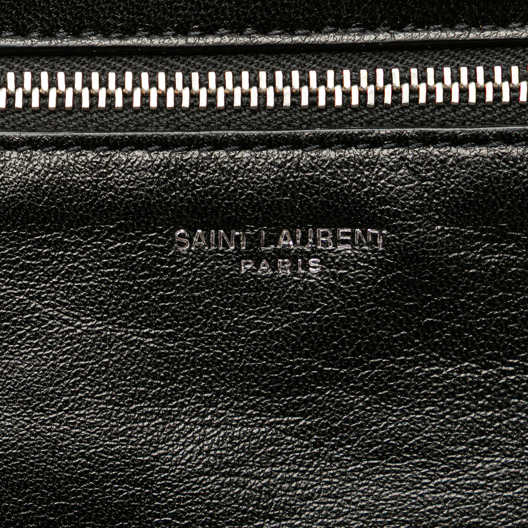 Saint Laurent Antiqued Sid Plat Sac Cuir d'agneau Noir – vue 7 – GABY PARIS
