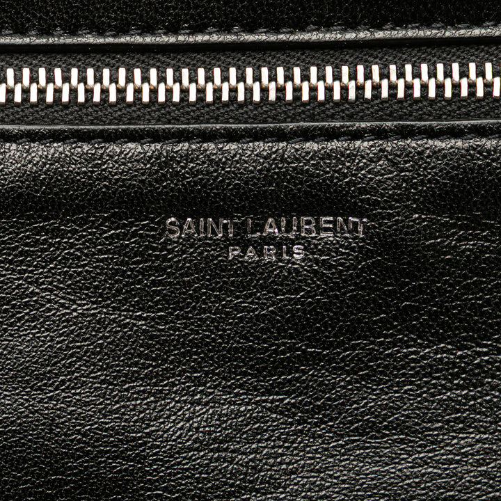 Saint Laurent Antiqued Sid Plat Sac Cuir d'agneau Noir – vue 7 – GABY PARIS