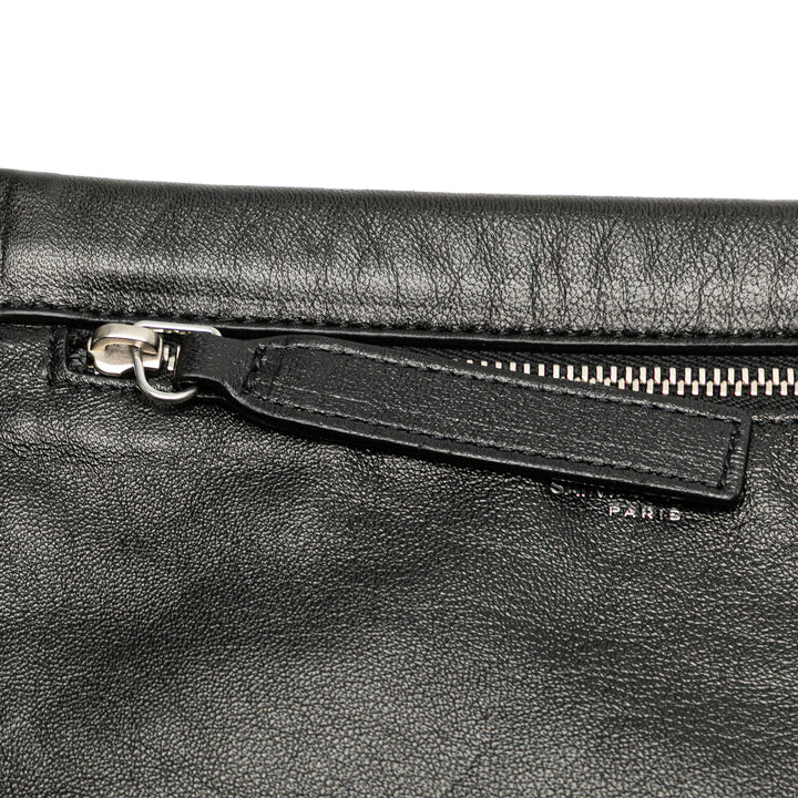 Saint Laurent Antiqued Sid Plat Sac Cuir d'agneau Noir – vue 8 – GABY PARIS