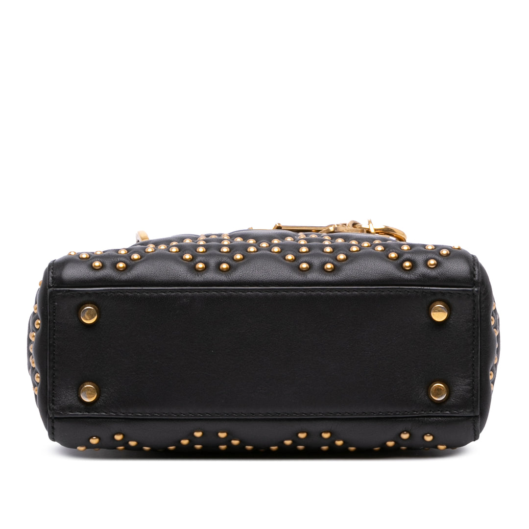 Dior Mini Cuir d’agneau Cannage Studded Supple Lady Dior Noir – GABY PARIS Authentique