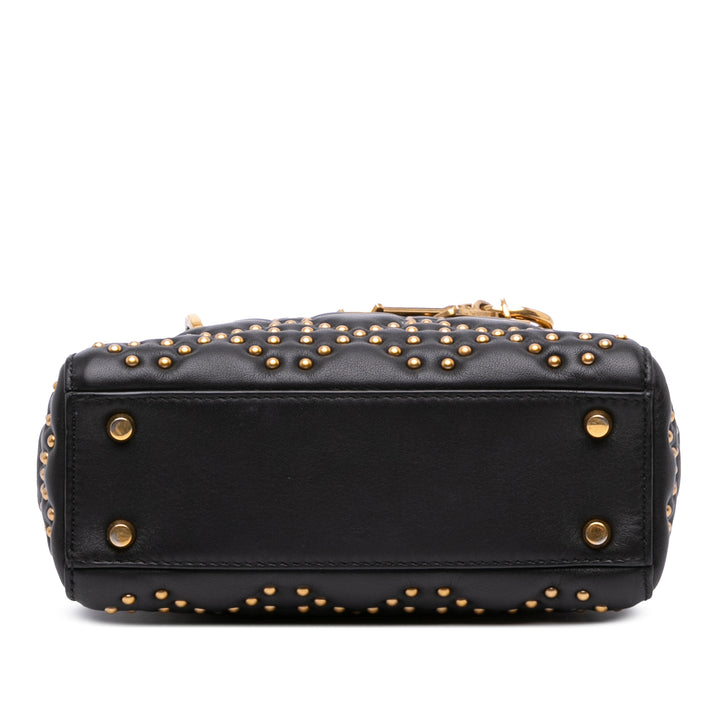Dior Mini Cuir d’agneau Cannage Studded Supple Lady Dior Noir – GABY PARIS Authentique